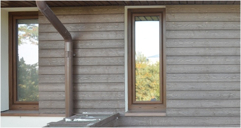 Elewacja z drewna polimerowego, deska elewacyjna, drewno polimerowe