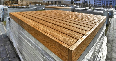 Elementy małej archutektury z drewna polimerowego, mała architektura, drewno polimerowe